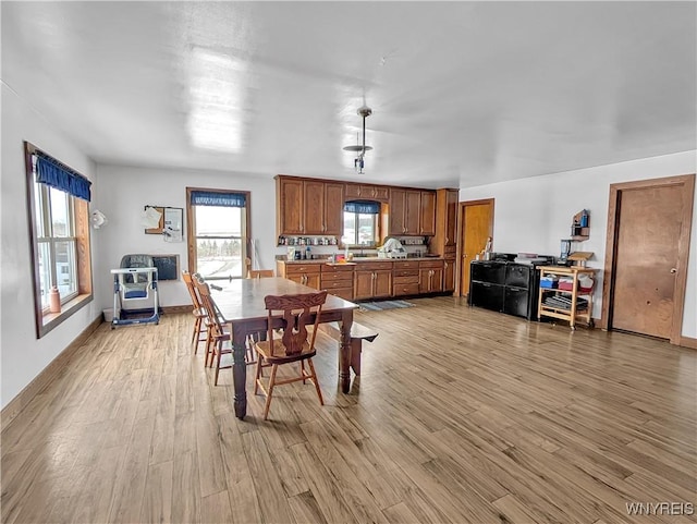 dining room featuring light wood-style floors