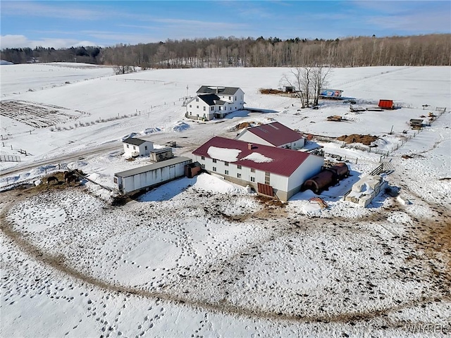 view of snowy aerial view