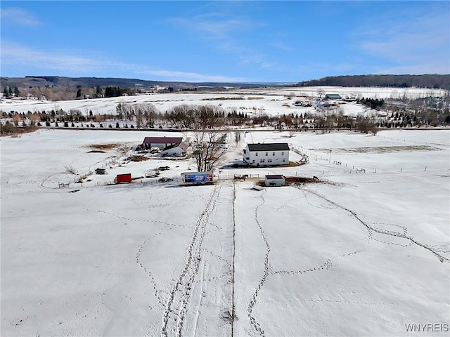 view of snowy aerial view