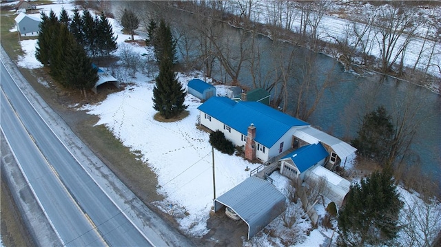 view of snowy aerial view