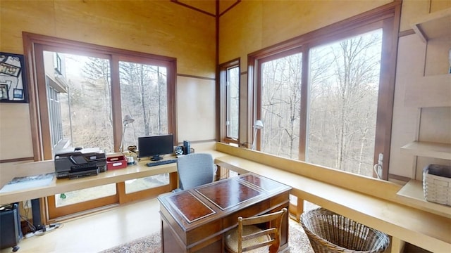 home office featuring a wealth of natural light