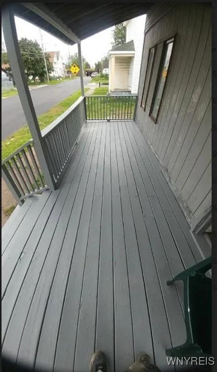 deck with a porch