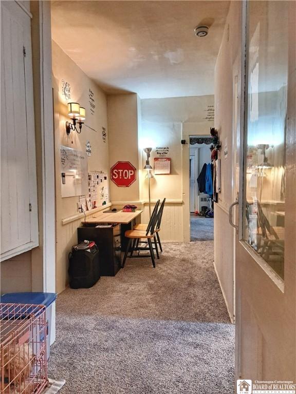 dining room featuring carpet floors