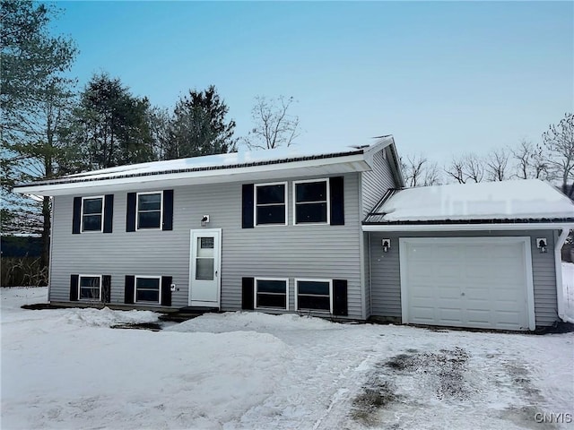 bi-level home with a garage