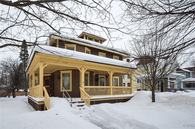 view of front of home with covered porch