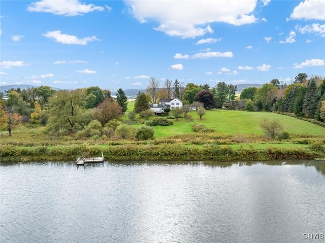 property view of water with a floating dock