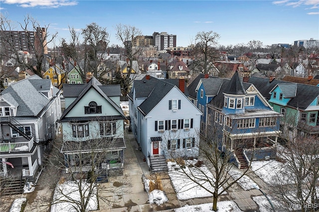 bird's eye view with a residential view