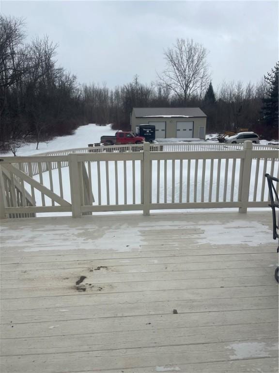 deck featuring an outbuilding