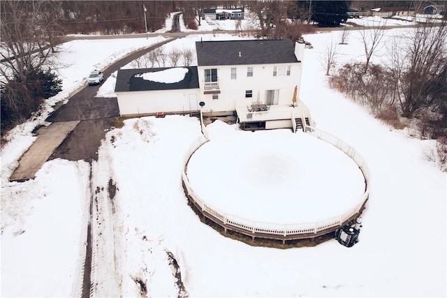 view of snowy aerial view