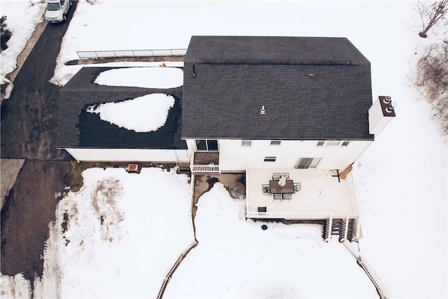 view of snowy aerial view