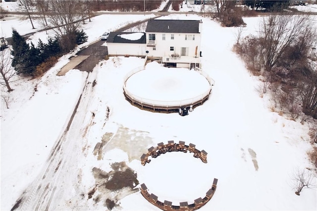 view of snowy aerial view