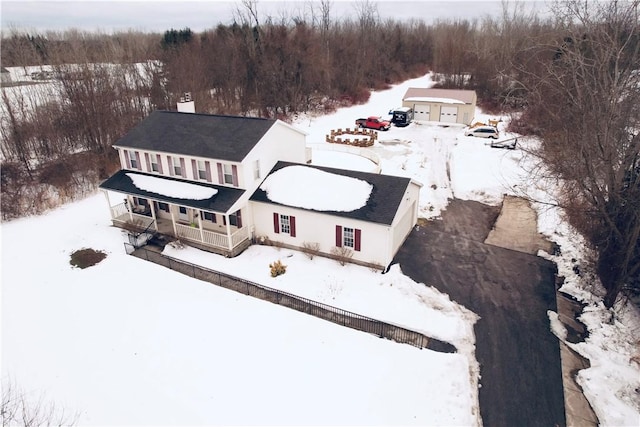 view of snowy aerial view