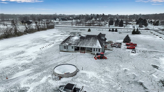 view of snowy aerial view