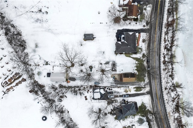 view of snowy aerial view