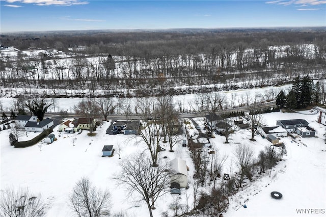 view of snowy aerial view