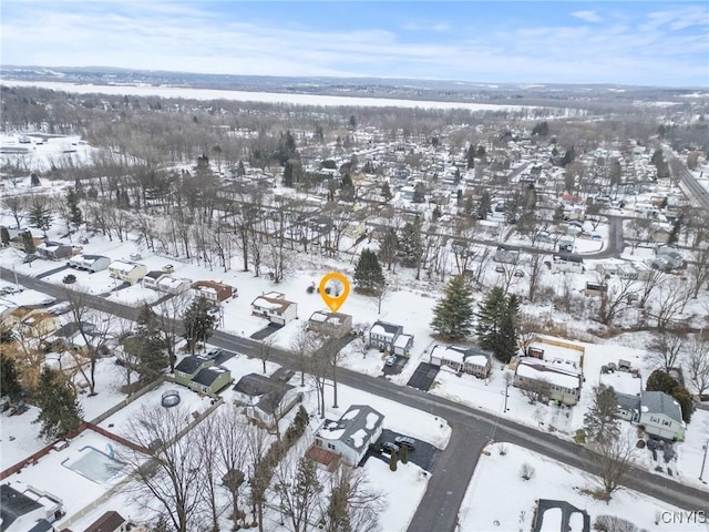 view of snowy aerial view