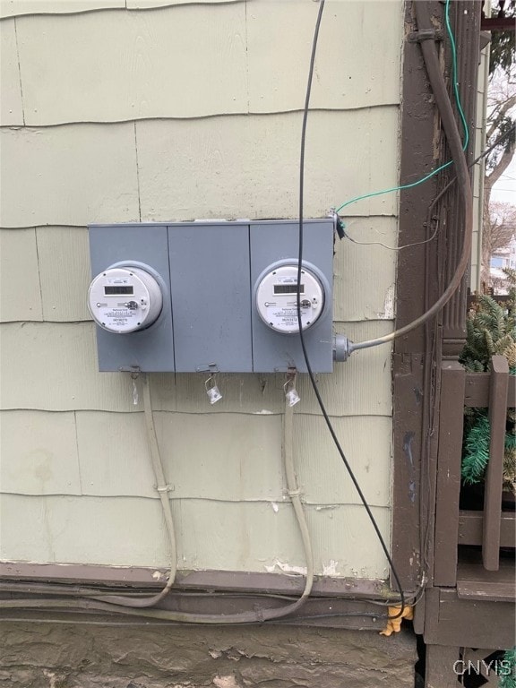 exterior details with electric meter