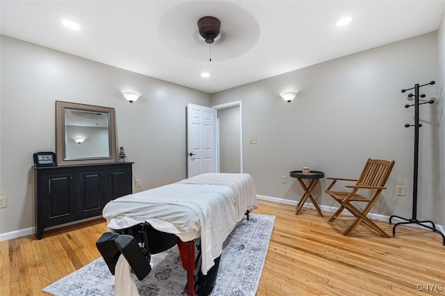 79-81 Main St, Sidney, NY 13838 - bedroom featuring baseboards, recessed lighting, a ceiling fan, and light wood-style floors
