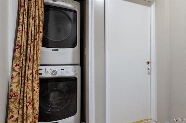 79-81 Main St, Sidney, NY 13838 - washroom with laundry area and stacked washer and clothes dryer