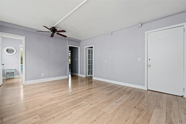 79-81 Main St, Sidney, NY 13838 - unfurnished living room featuring light wood-style floors, ceiling fan, and baseboards