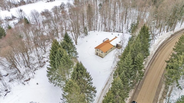 view of snowy aerial view