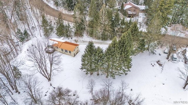 view of snowy aerial view