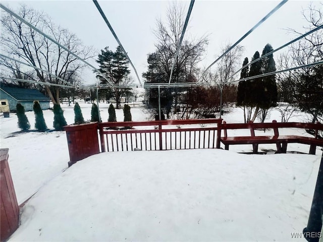 view of snowy yard