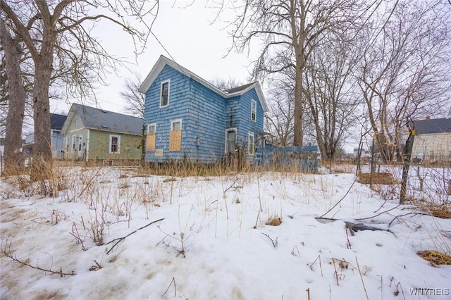 view of snowy exterior