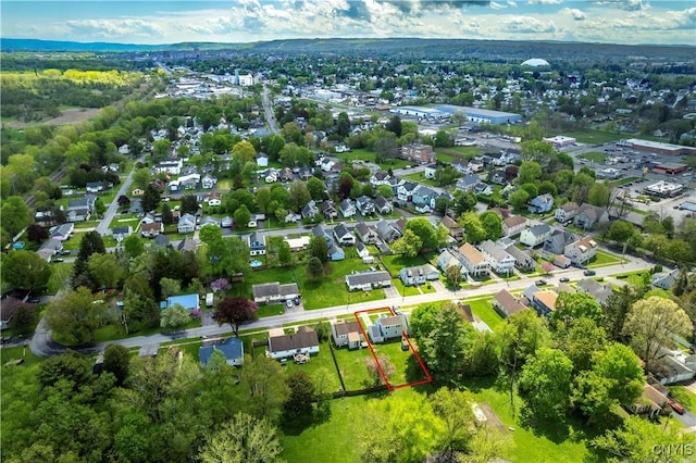 bird's eye view with a residential view