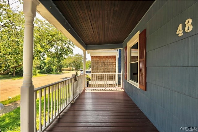 deck with covered porch