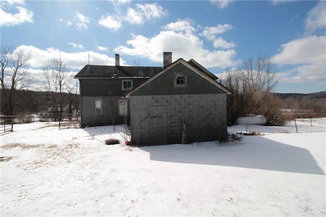 view of snow covered structure