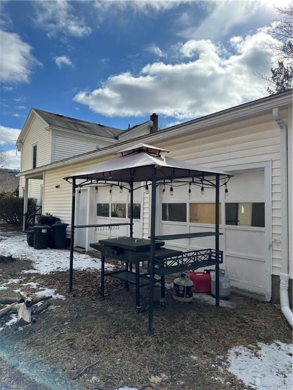 exterior space featuring a gazebo