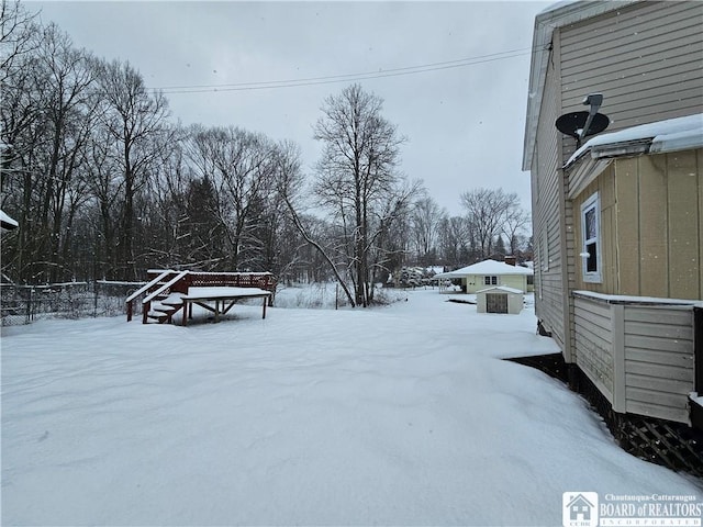 view of snowy yard