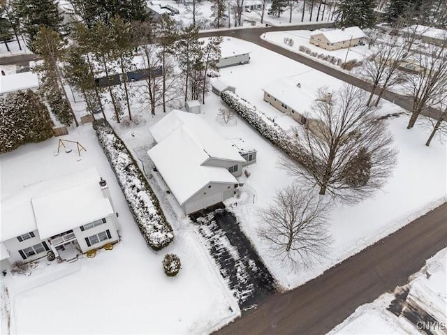 view of snowy aerial view