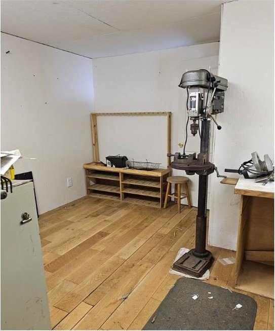 exercise room featuring hardwood / wood-style flooring