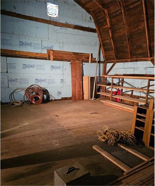 view of unfinished attic