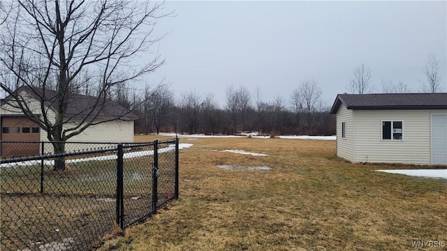 view of yard with fence