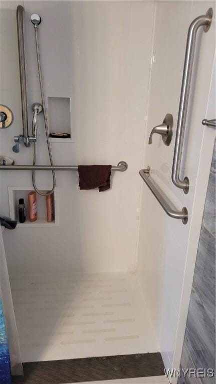 bathroom featuring walk in shower