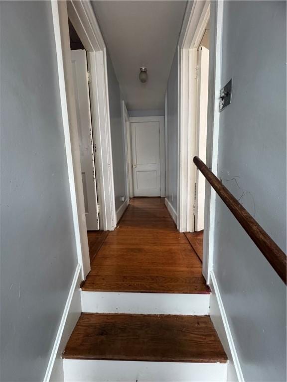 hallway featuring wood finished floors