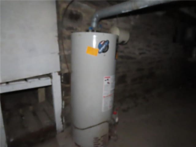 utility room with gas water heater