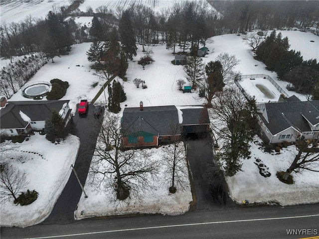 view of snowy aerial view