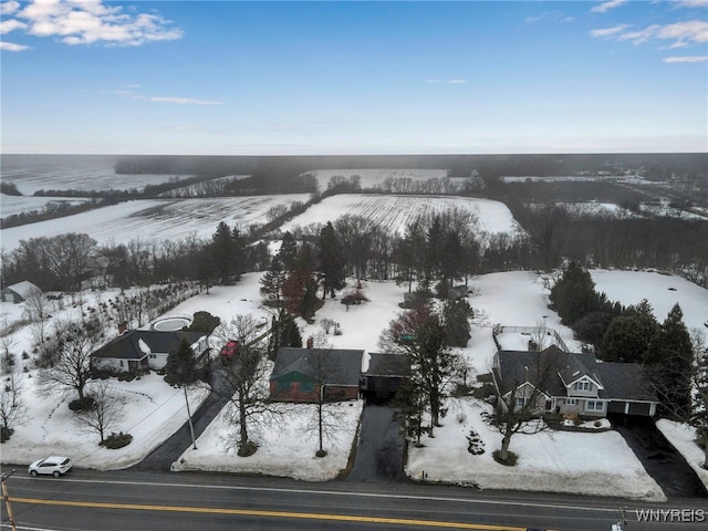 view of snowy aerial view