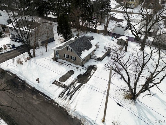 view of snowy aerial view