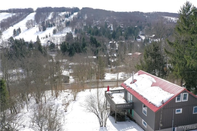 view of snowy aerial view