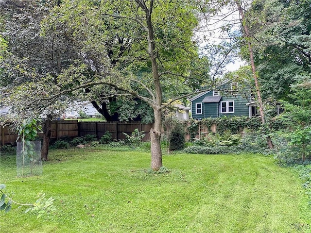 view of yard featuring fence