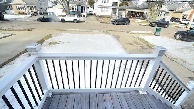 deck with a residential view