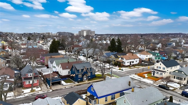 bird's eye view with a residential view