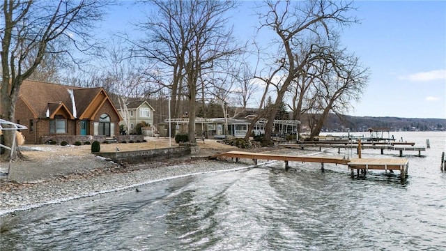 view of dock area