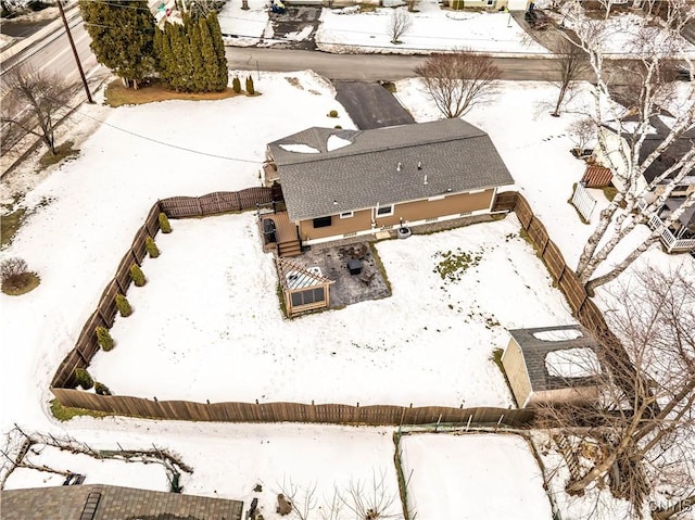 view of snowy aerial view