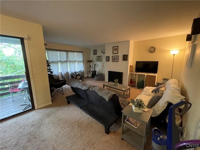 living room with carpet flooring